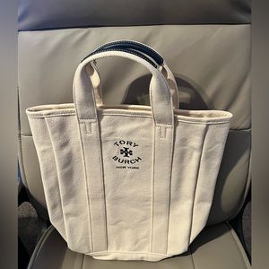 New Tory Burch Canvas Tote Bag Natural